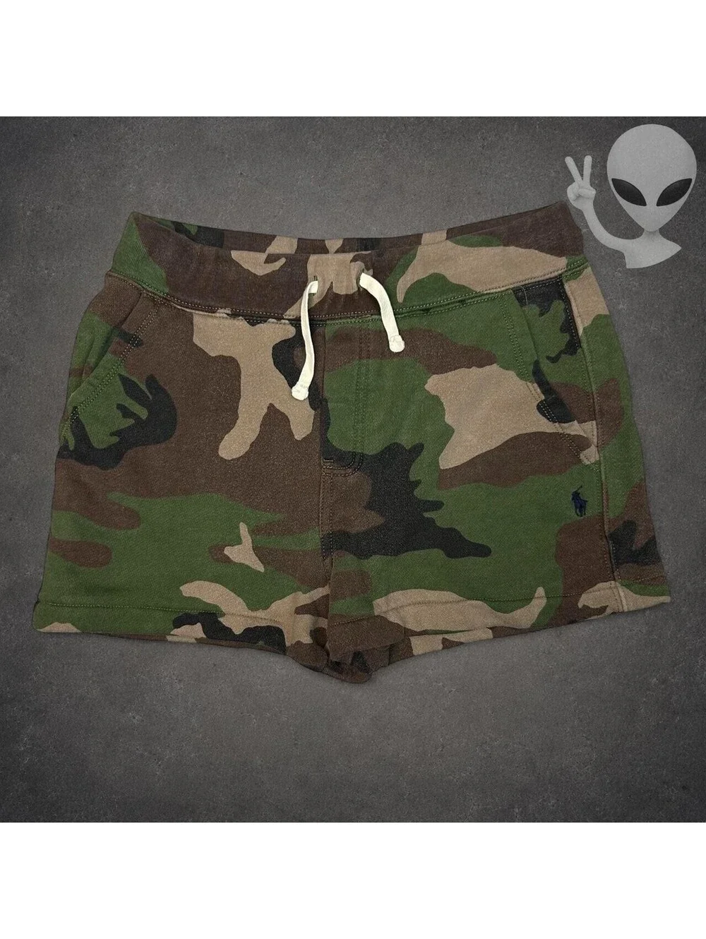 Polo Ralph Lauren Shorts Kids Size L 14-16 Green Camo Fleece